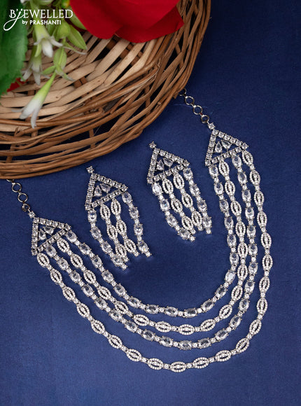 Zircon multilayer choker with cz stones