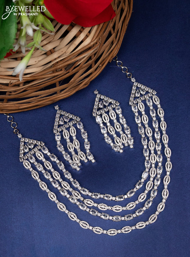 Zircon multilayer choker with cz stones