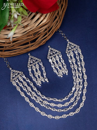 Zircon multilayer choker with cz stones
