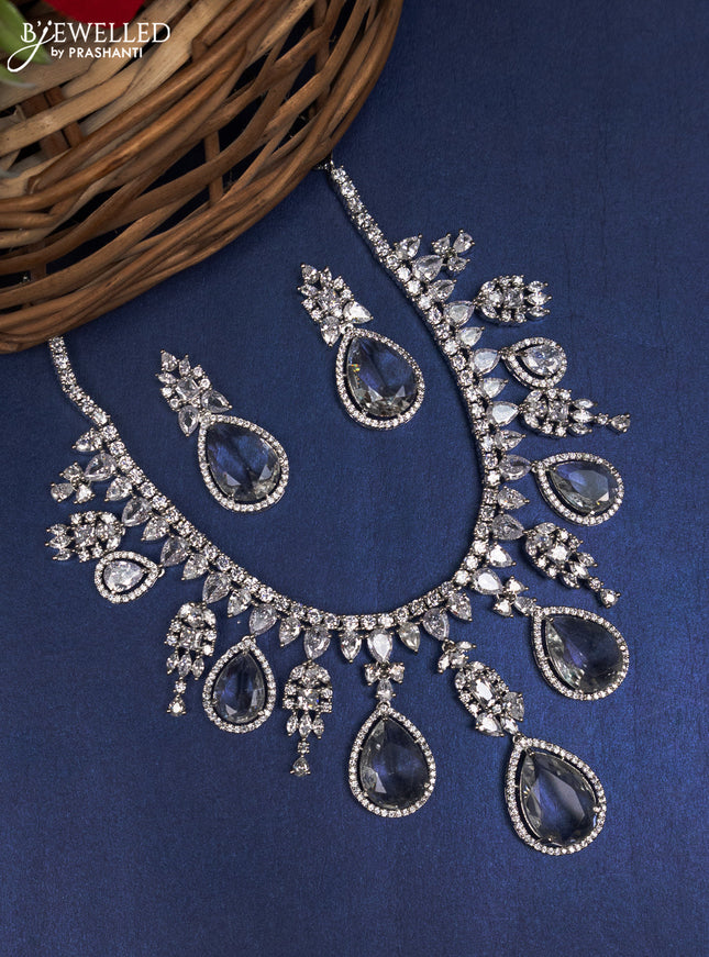 Zircon choker with cz stones