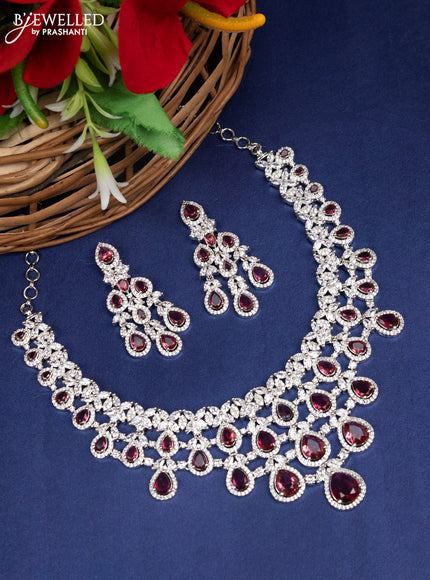 Zircon choker with ruby and cz stones