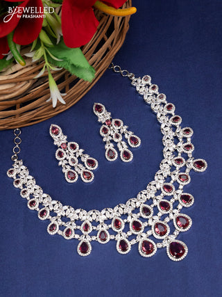 Zircon choker with ruby and cz stones