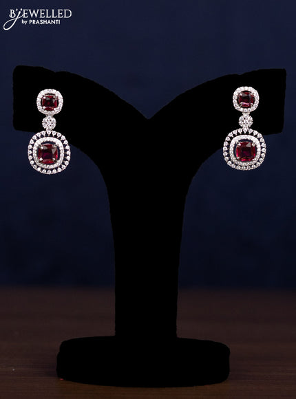 Zircon haaram with ruby and cz stones