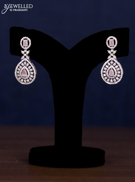 Zircon haaram with baby pink and cz stones
