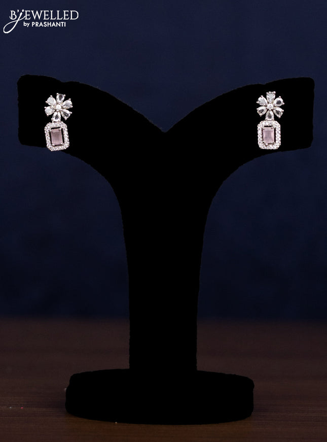 Zircon haaram with baby pink and cz stones