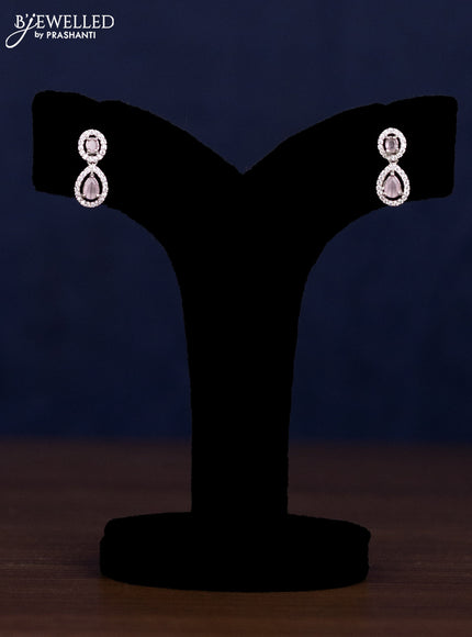 Zircon haaram with baby pink and cz stones