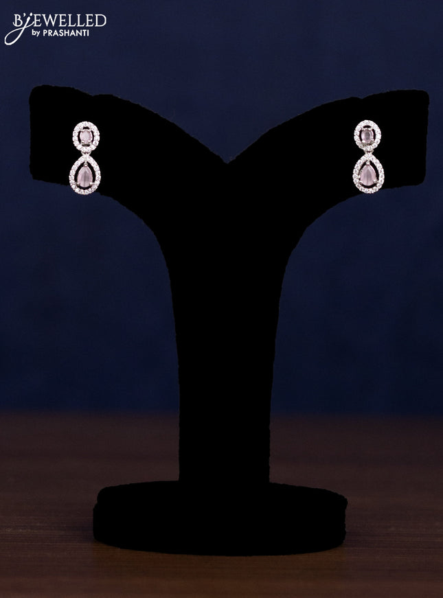 Zircon haaram with baby pink and cz stones