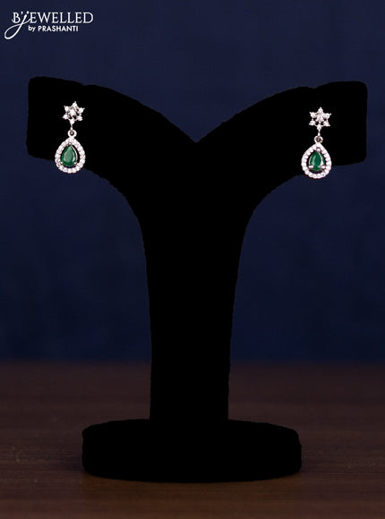 Zircon haaram with emerald and cz stones