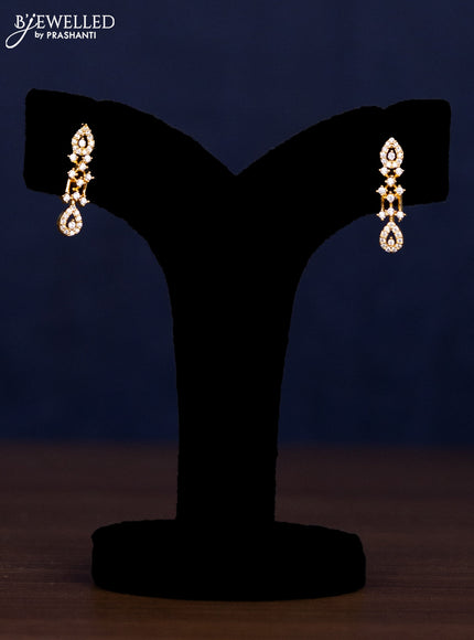 Zircon haaram with cz stones in gold finish