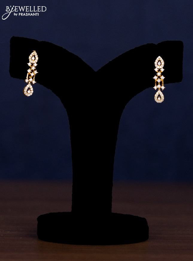 Zircon haaram with cz stones in gold finish