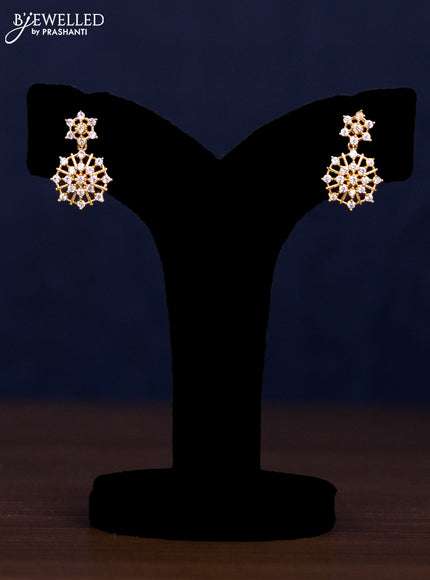 Zircon haaram with cz stones in gold finish