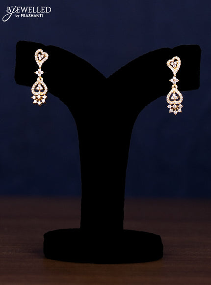 Zircon haaram with cz stones in gold finish