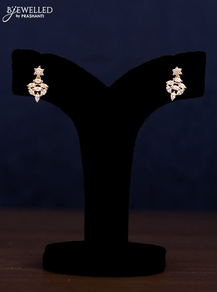 Zircon haaram with cz stones in gold finish