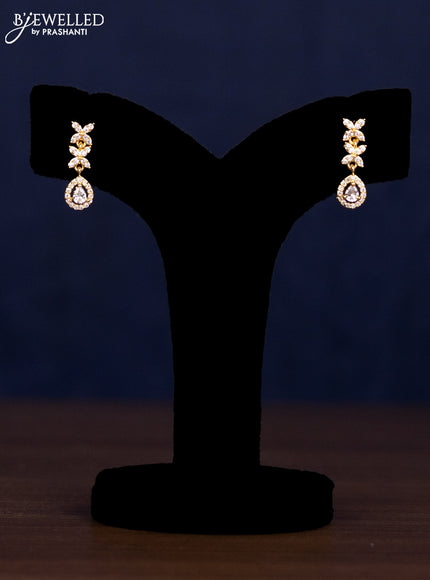 Zircon haaram with cz stones in gold finish