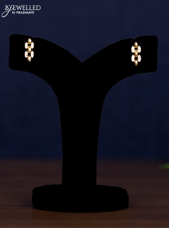 Zircon haaram with cz stones in gold finish