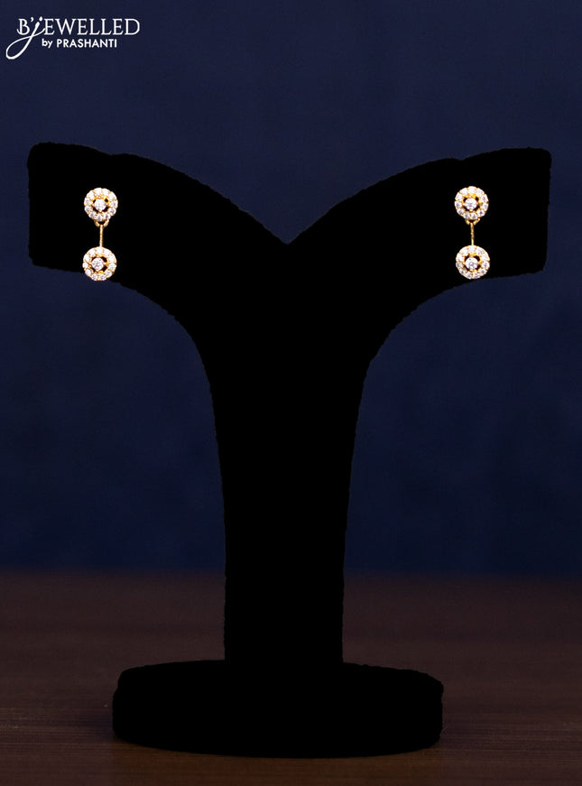 Zircon haaram with cz stones in gold finish