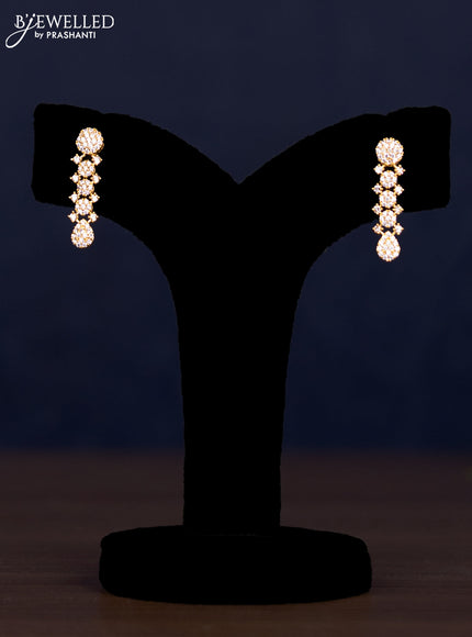 Zircon haaram with cz stones in gold finish