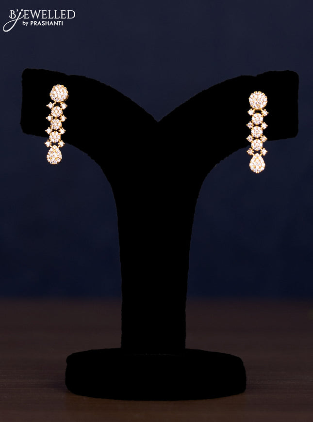 Zircon haaram with cz stones in gold finish