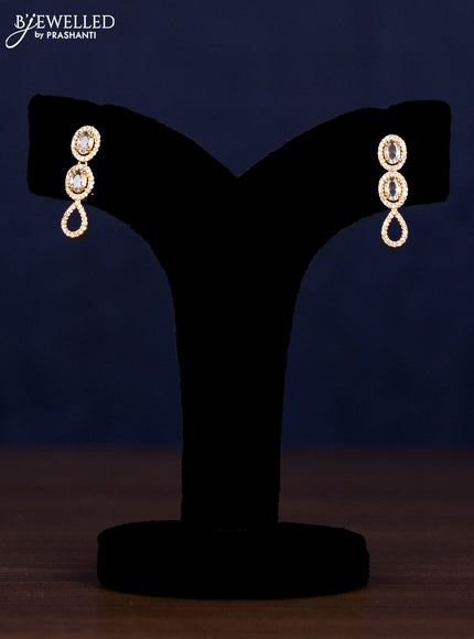 Zircon haaram with cz stones in gold finish