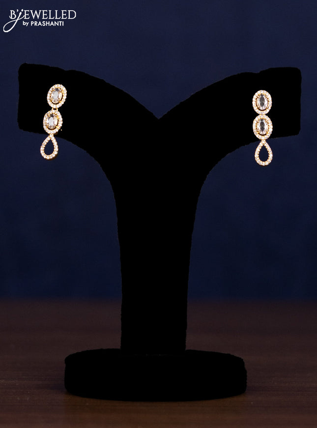 Zircon haaram with cz stones in gold finish