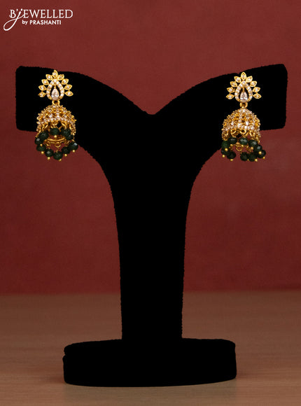 Beaded green haaram with cz stones