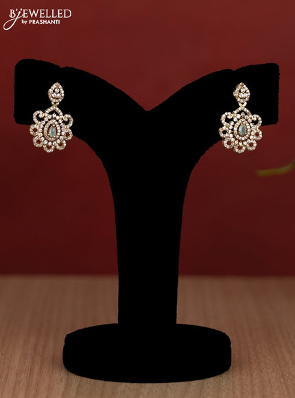 Beaded double layer mint green haram with cz stones in victorian finish