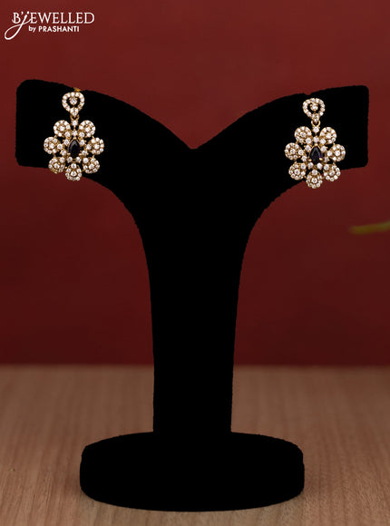 Beaded double layer violet haram with cz stones in victorian finish