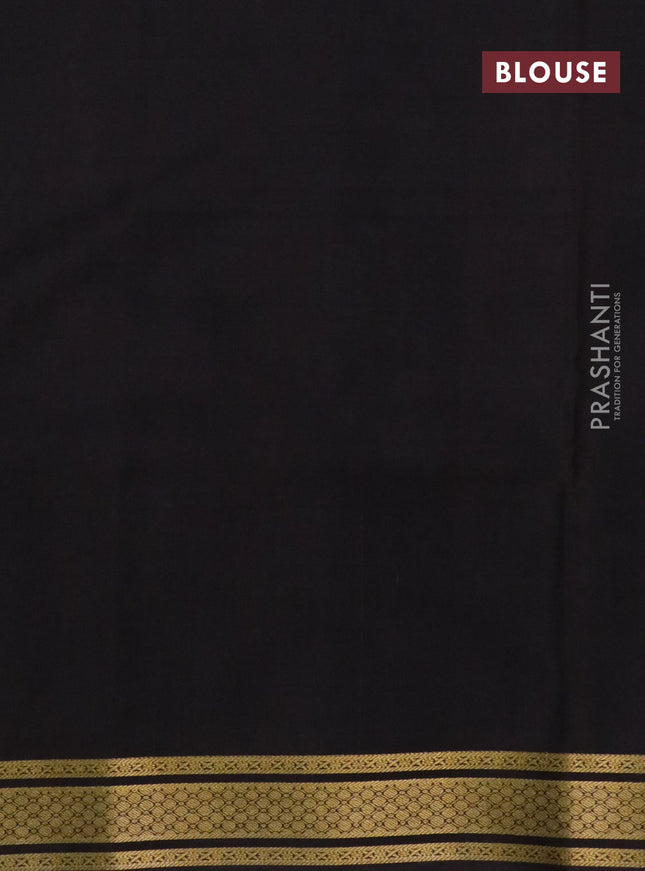 Pure mysore silk saree pastel pink and deep coffee brown with digital kalamkari prints and long zari woven border