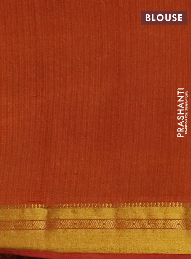 Semi tussar saree purple and dark mustard with allover ikat prints and zari woven border