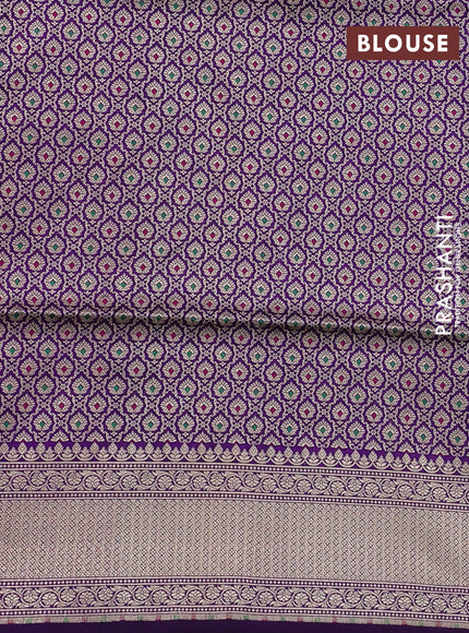 Banarasi uppada silk saree violet with allover zari woven butta weaves and zari woven border