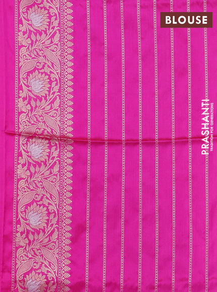 Banarasi uppada silk saree multi colour with allover silver & gold zari weaves and zari woven border