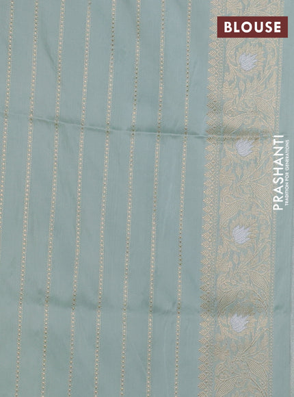 Banarasi uppada silk saree multi colour with allover silver & gold zari weaves and zari woven border
