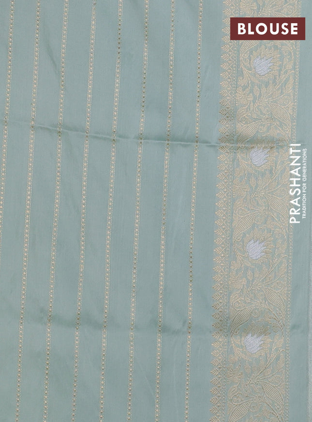 Banarasi uppada silk saree multi colour with allover silver & gold zari weaves and zari woven border