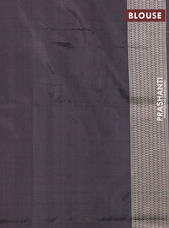 Banarasi uppada silk saree grey shade with allover zari woven brocade weaves and zari woven border