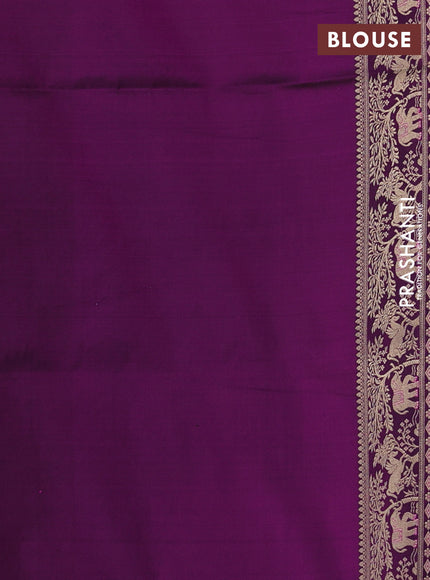 Banarasi uppada silk saree wine shade with allover zari woven vanasingaram weaves and zari woven border