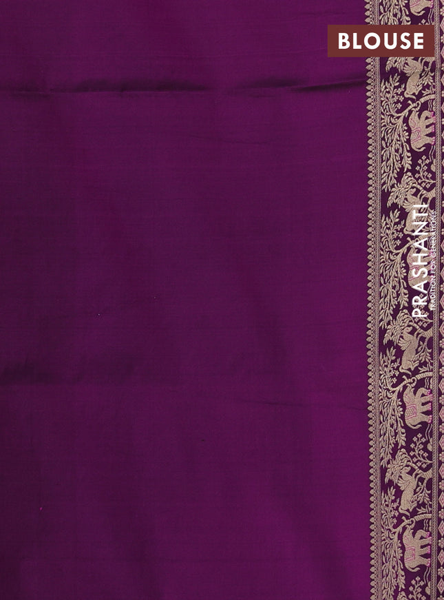 Banarasi uppada silk saree wine shade with allover zari woven vanasingaram weaves and zari woven border