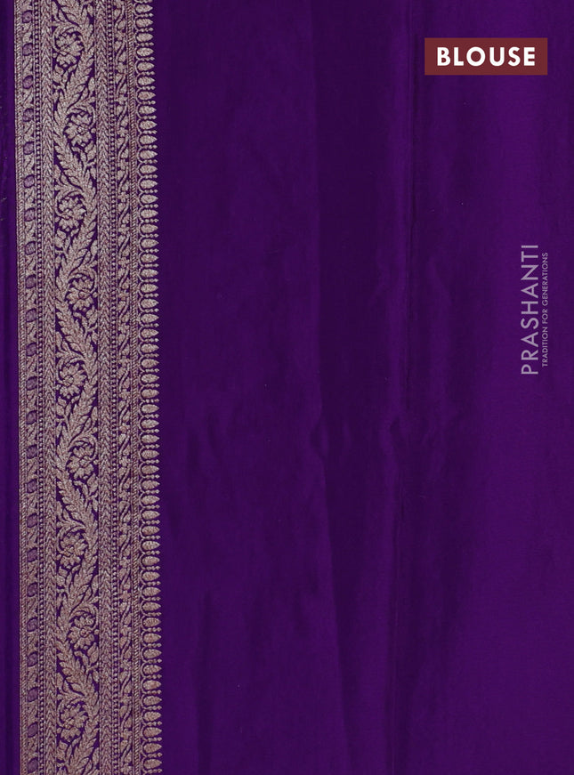 Banarasi crepe saree violet with allover thread & zari woven brocade weaves and woven border
