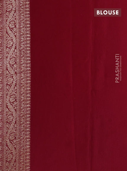 Banarasi crepe saree maroon with allover thread & zari woven brocade weaves and woven border