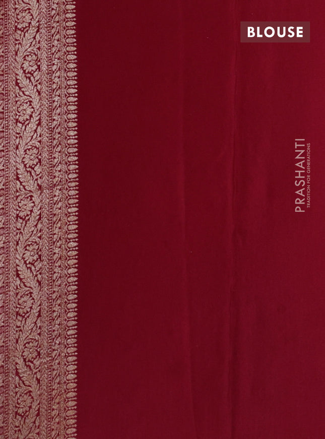 Banarasi crepe saree maroon with allover thread & zari woven brocade weaves and woven border