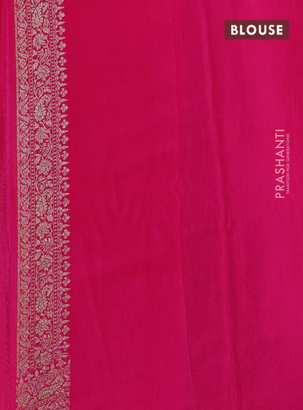 Banarasi crepe saree pink with allover thread & zari woven brocade weaves and woven border