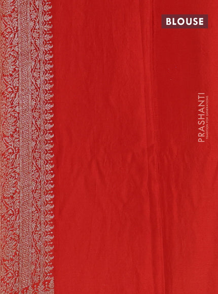 Banarasi crepe saree orange with allover thread & zari woven brocade weaves and woven border