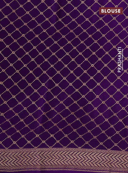 Banarasi crepe saree violet with thread & zari woven buttas and woven border