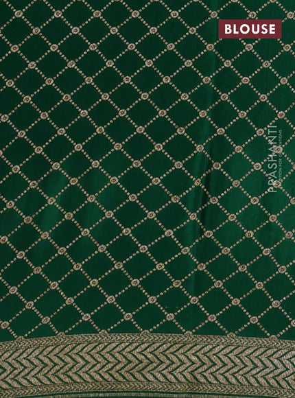 Banarasi crepe saree green with thread & zari woven buttas and woven border