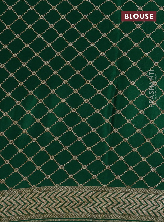 Banarasi crepe saree green with thread & zari woven buttas and woven border