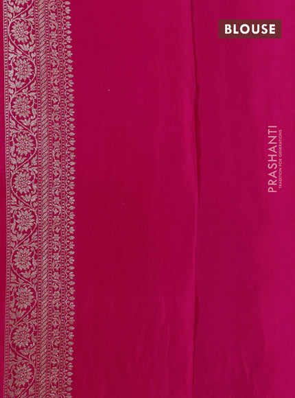 Banarasi crepe saree rani pink with allover thread & zari woven brocade weaves and woven border
