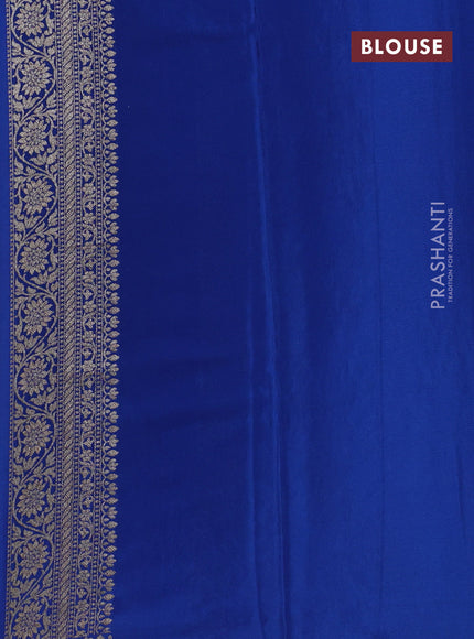 Banarasi crepe saree cs blue with allover thread & zari woven brocade weaves and woven border