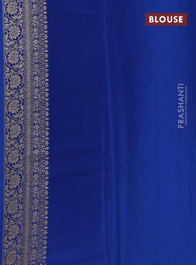Banarasi crepe saree cs blue with allover thread & zari woven brocade weaves and woven border