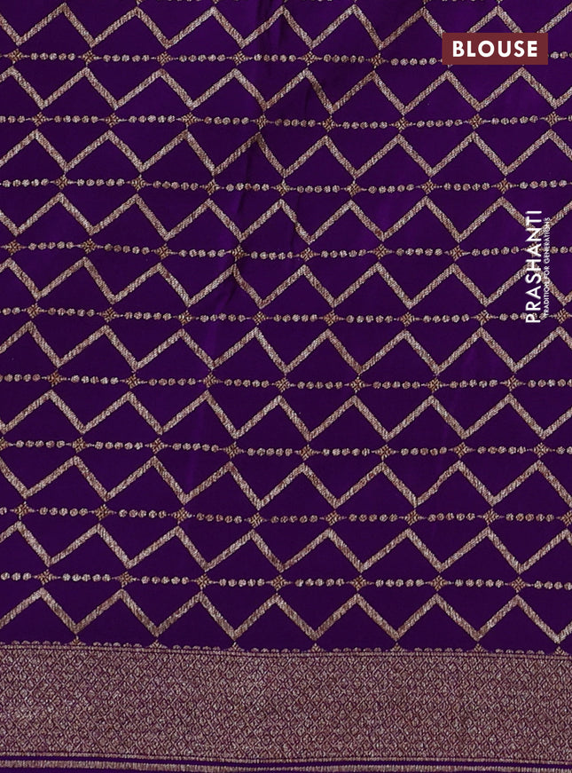 Banarasi crepe saree violet with allover thread & zari weaves and woven border