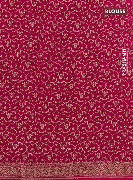 Banarasi crepe saree pink with allover thread & zari geometric weaves and woven border