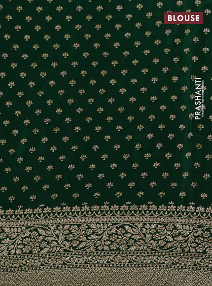 Banarasi crepe saree pink and green with allover thread & zari weaves and woven border